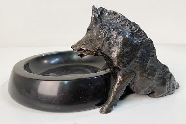 Bronze Wildschwein Aschenbecher